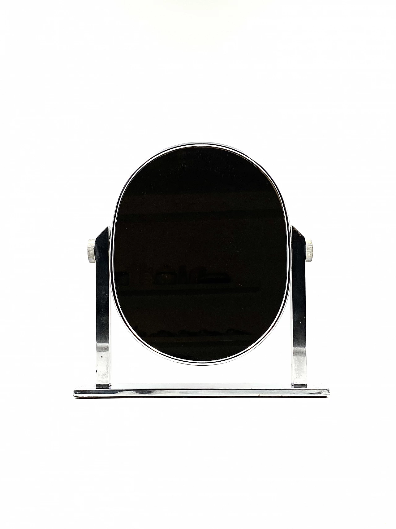 Specchio da tavolo in ottone placcato nichel, anni '60 10