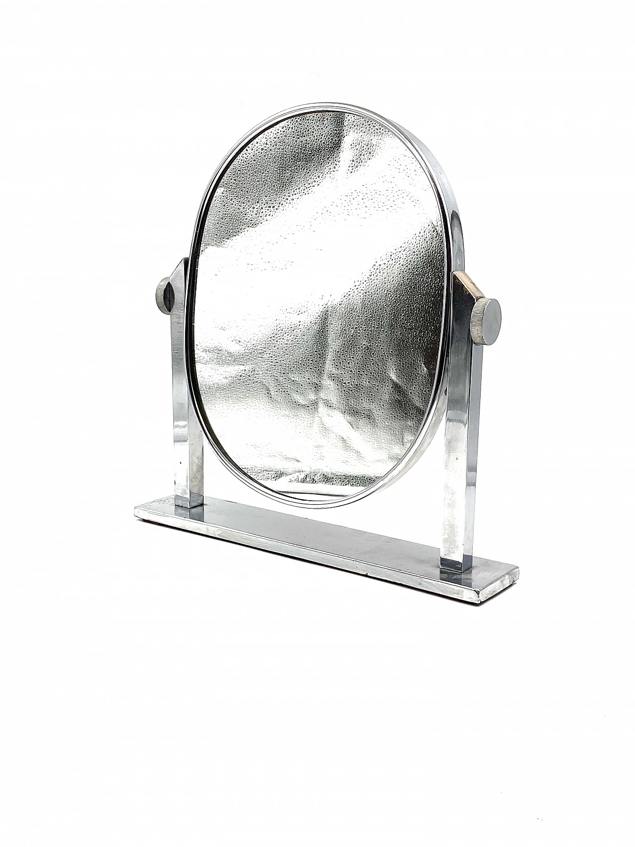 Specchio da tavolo in ottone placcato nichel, anni '60 11