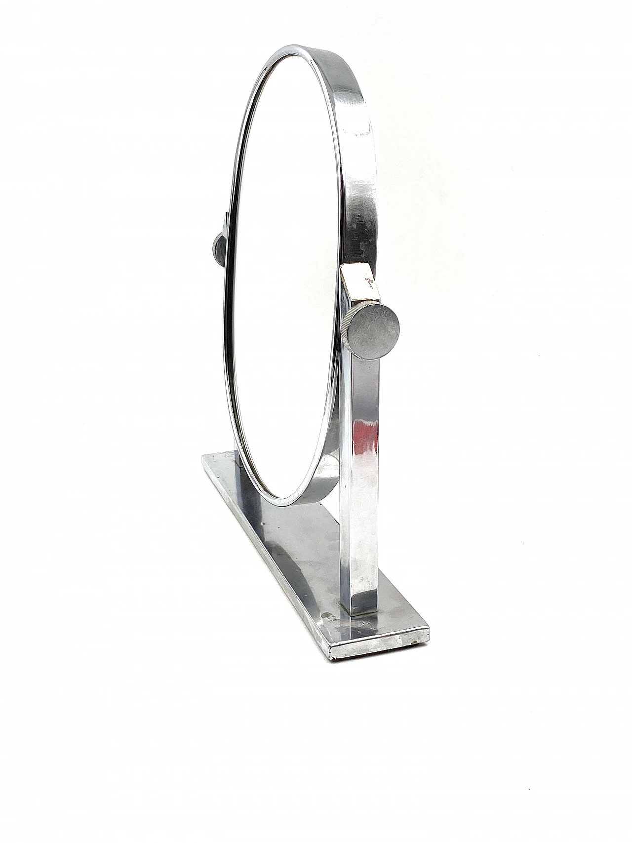 Specchio da tavolo in ottone placcato nichel, anni '60 12