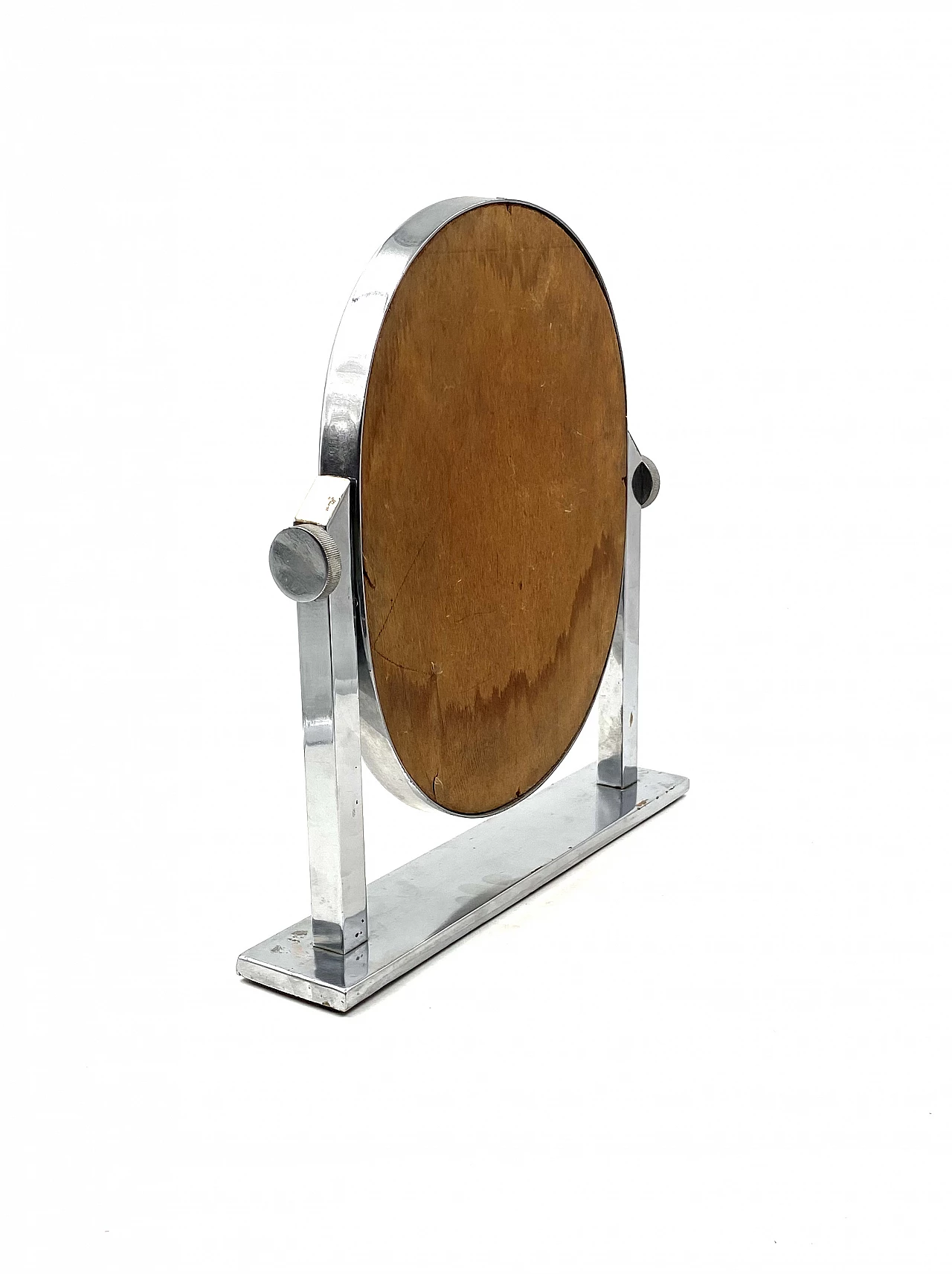 Specchio da tavolo in ottone placcato nichel, anni '60 14