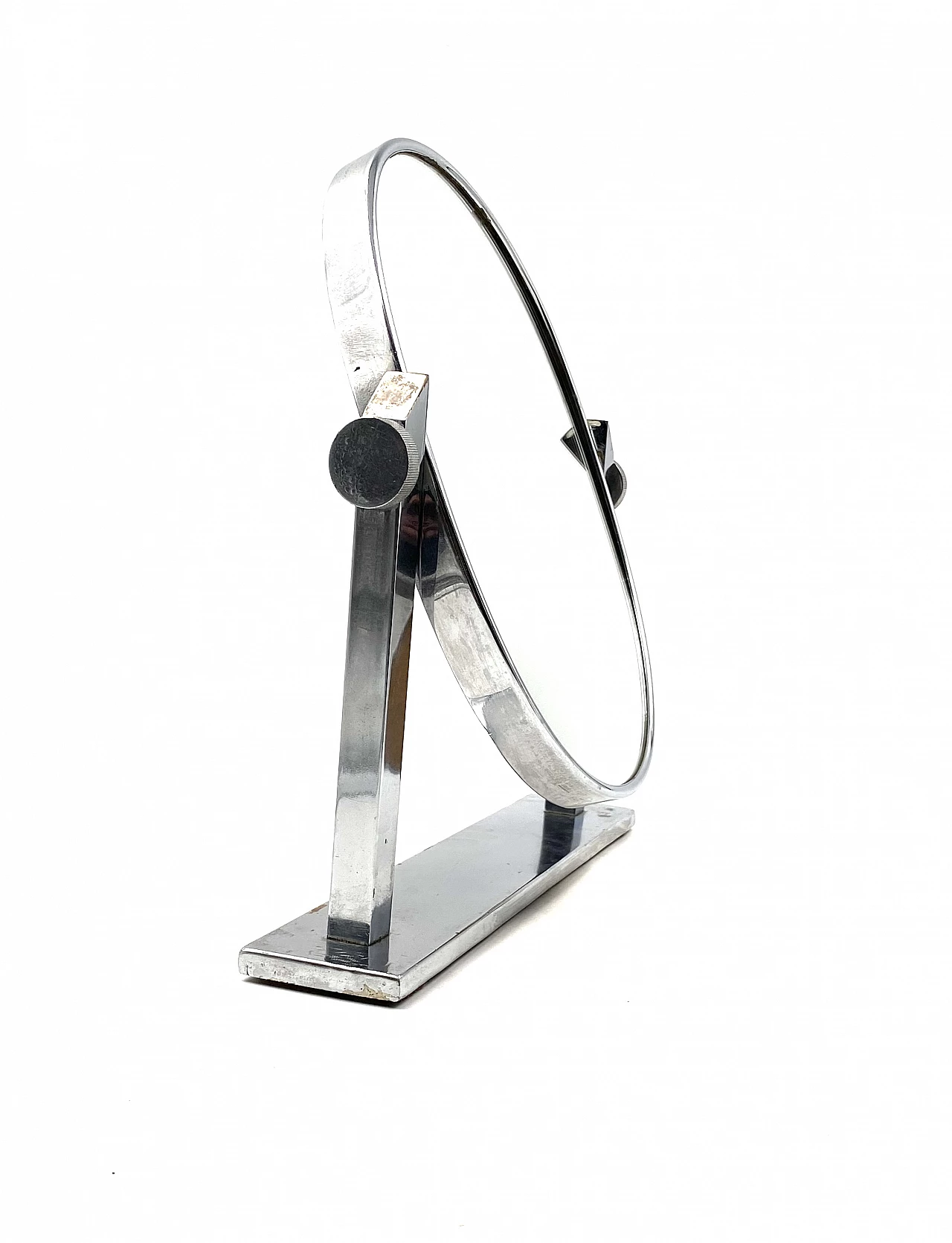 Specchio da tavolo in ottone placcato nichel, anni '60 19