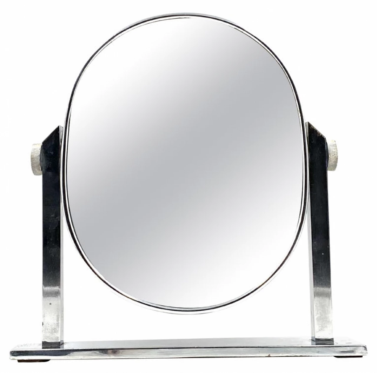 Specchio da tavolo in ottone placcato nichel, anni '60 24