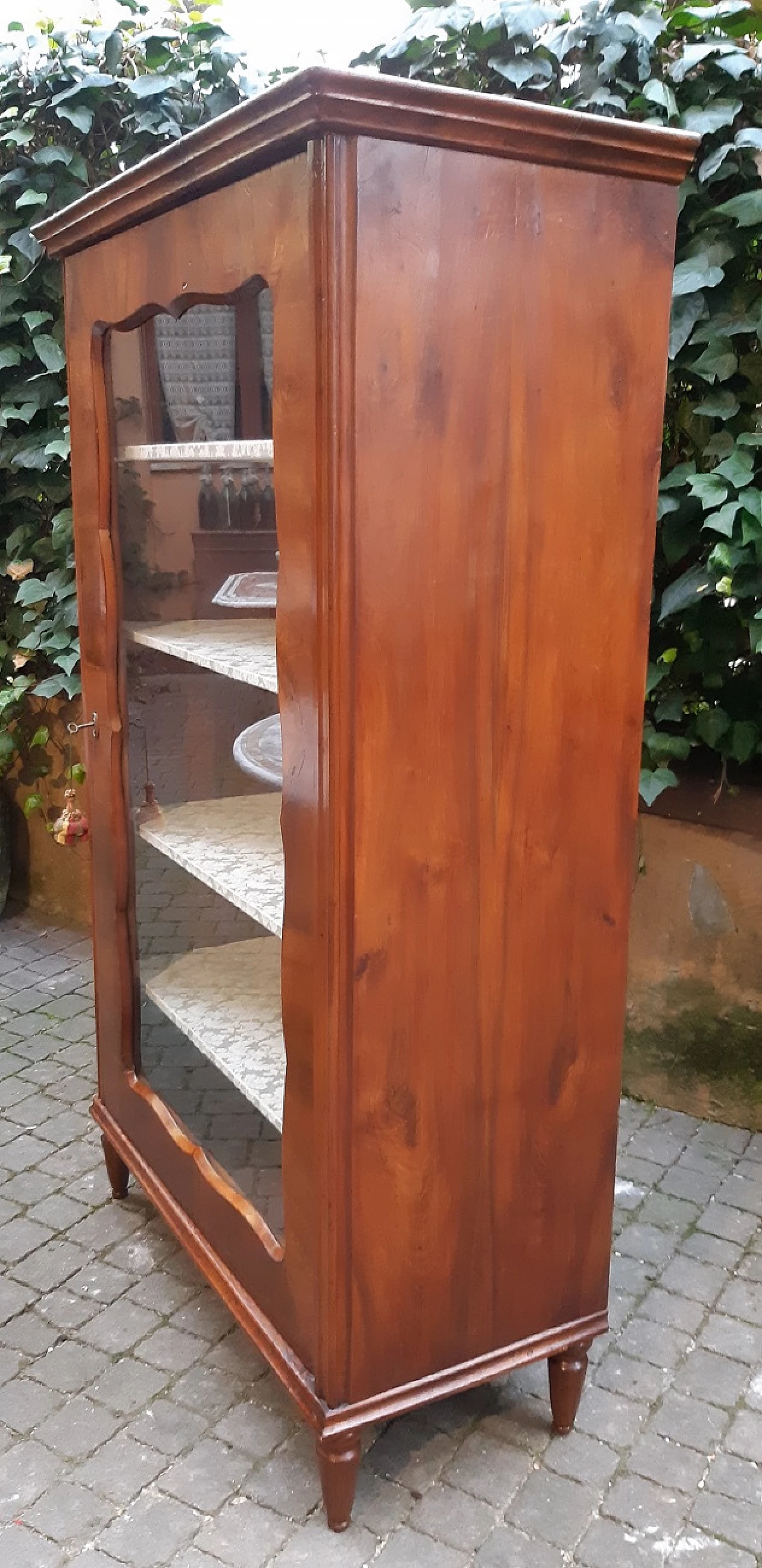 Vetrina Biedermeier in noce, primo '800 2