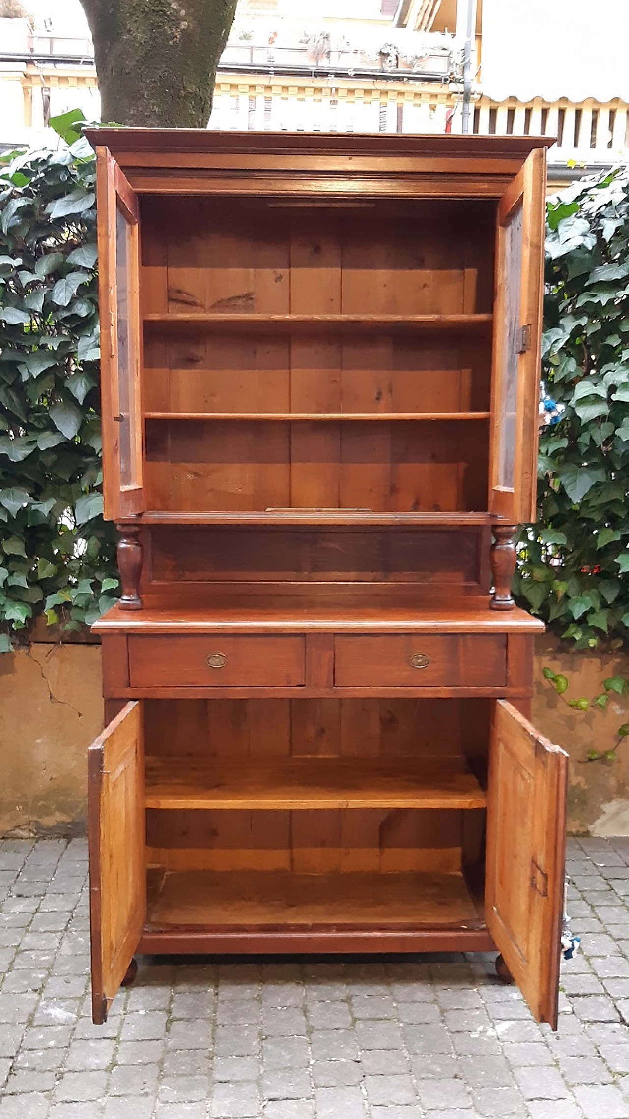 Vetrina a due corpi in legno di larice, '800 4