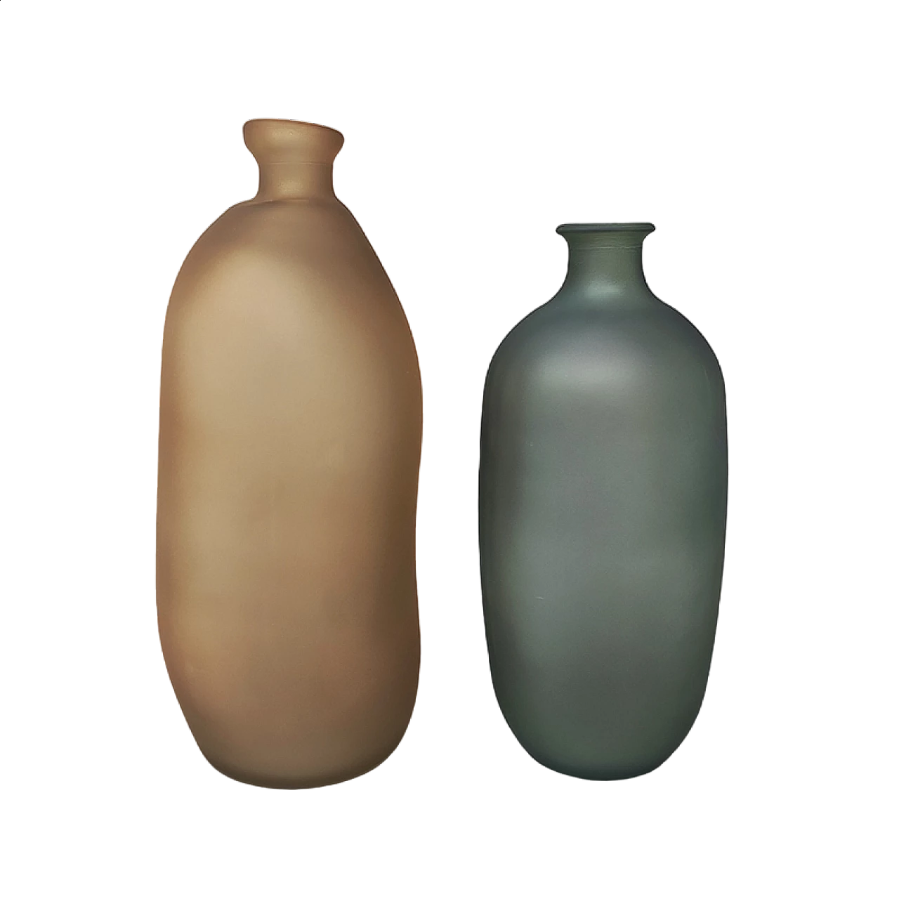 Coppia di vasi in vetro di Murano colorato di Dogi, anni '70 11