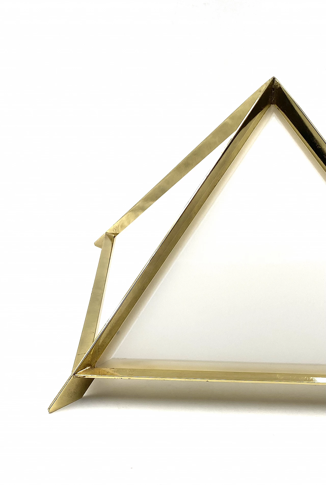 Brass and glass pyramidal table lamp by Christos, 1970s 8