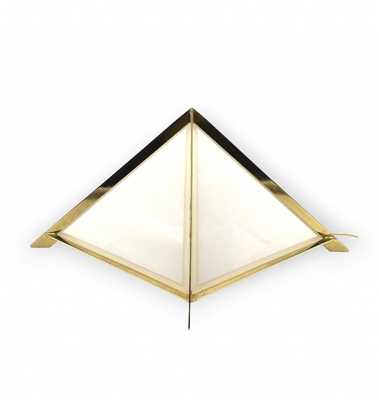 Brass and glass pyramidal table lamp by Christos, 1970s 9