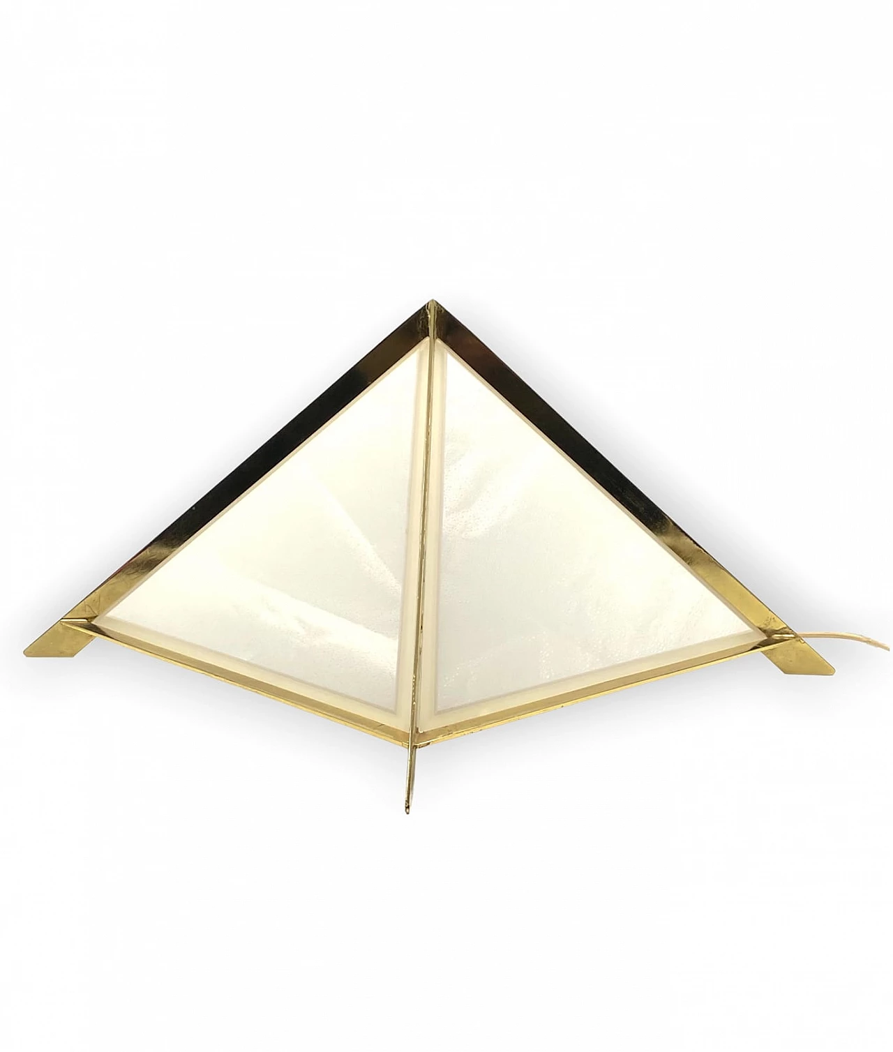 Brass and glass pyramidal table lamp by Christos, 1970s 10