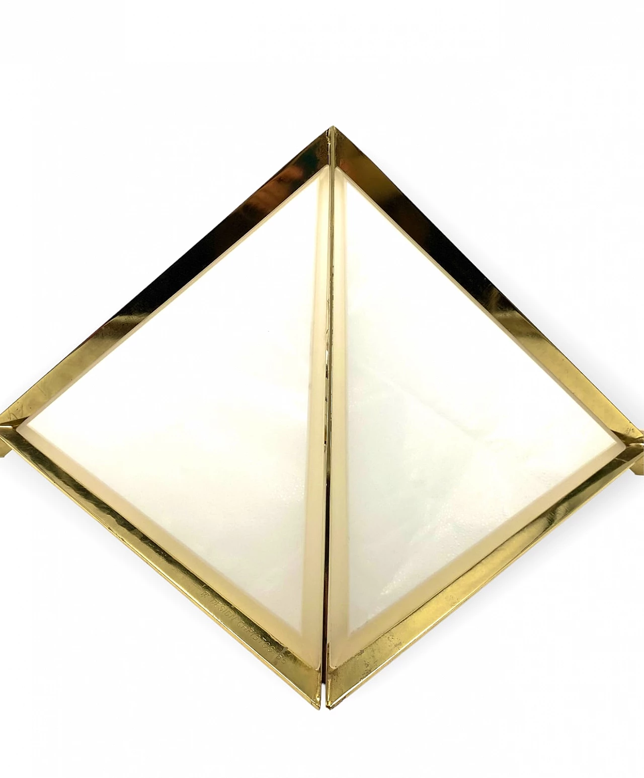 Brass and glass pyramidal table lamp by Christos, 1970s 13