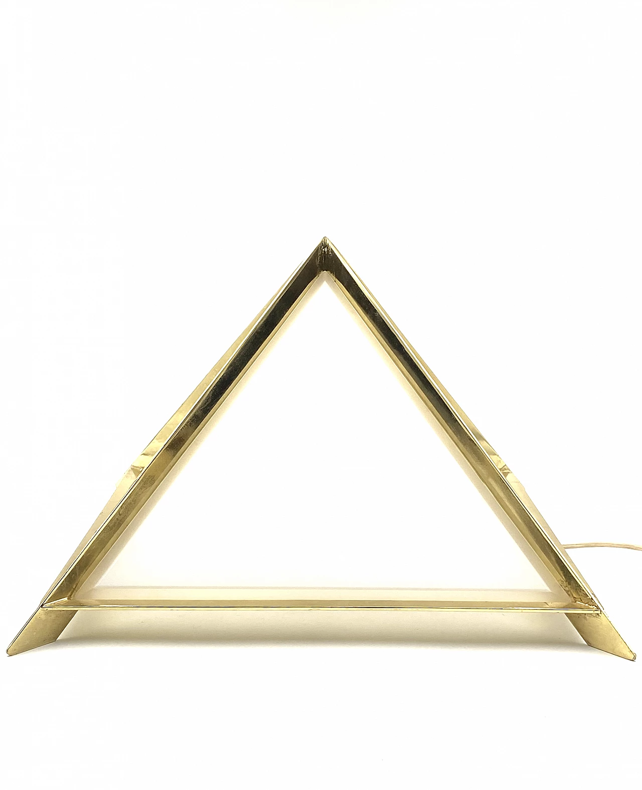 Brass and glass pyramidal table lamp by Christos, 1970s 15