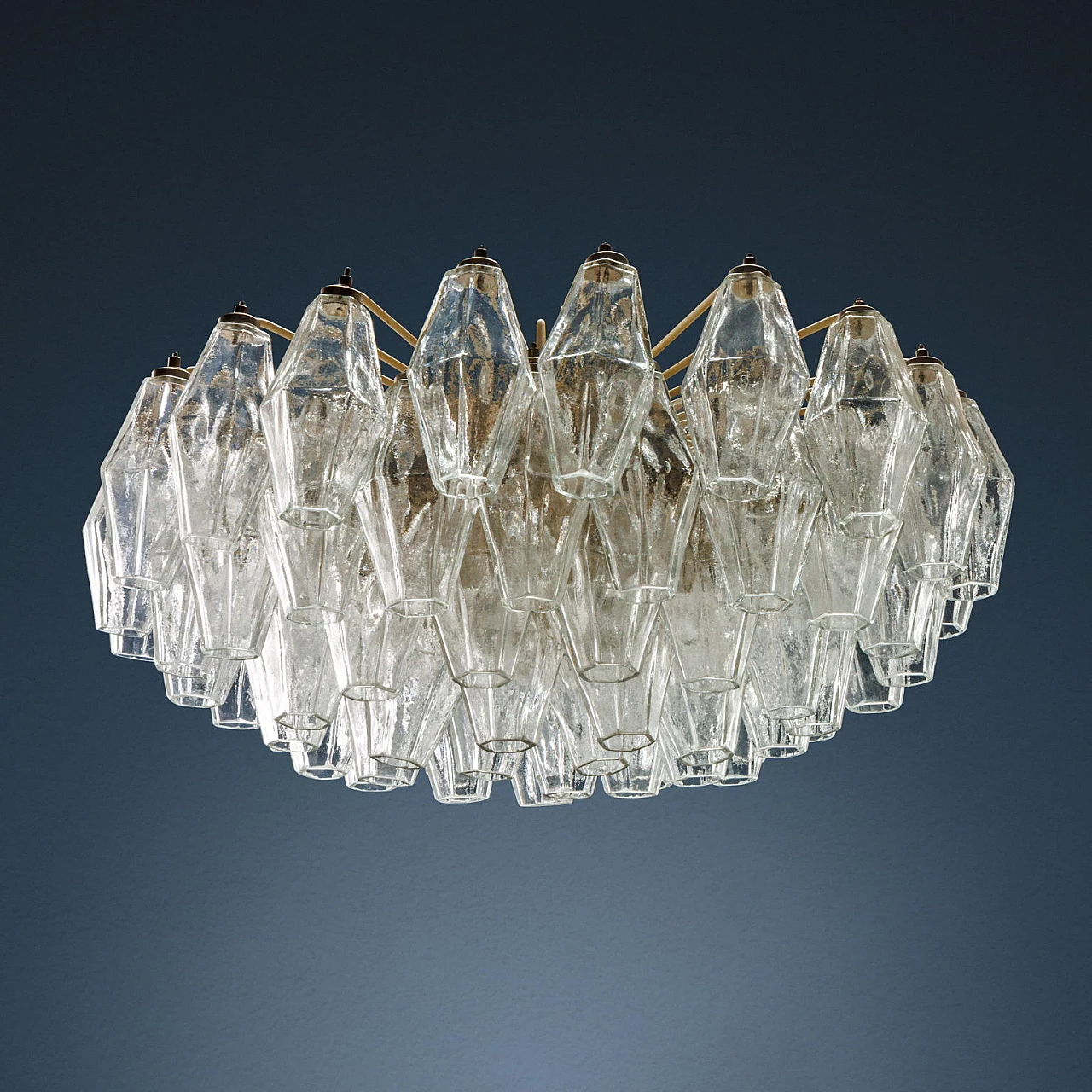 Murano glass Poliedri chandelier by Carlo Scarpa for Venini, 1960s 1