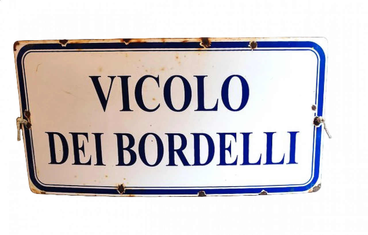 Insegna stradale in metallo smaltato, anni '30 7
