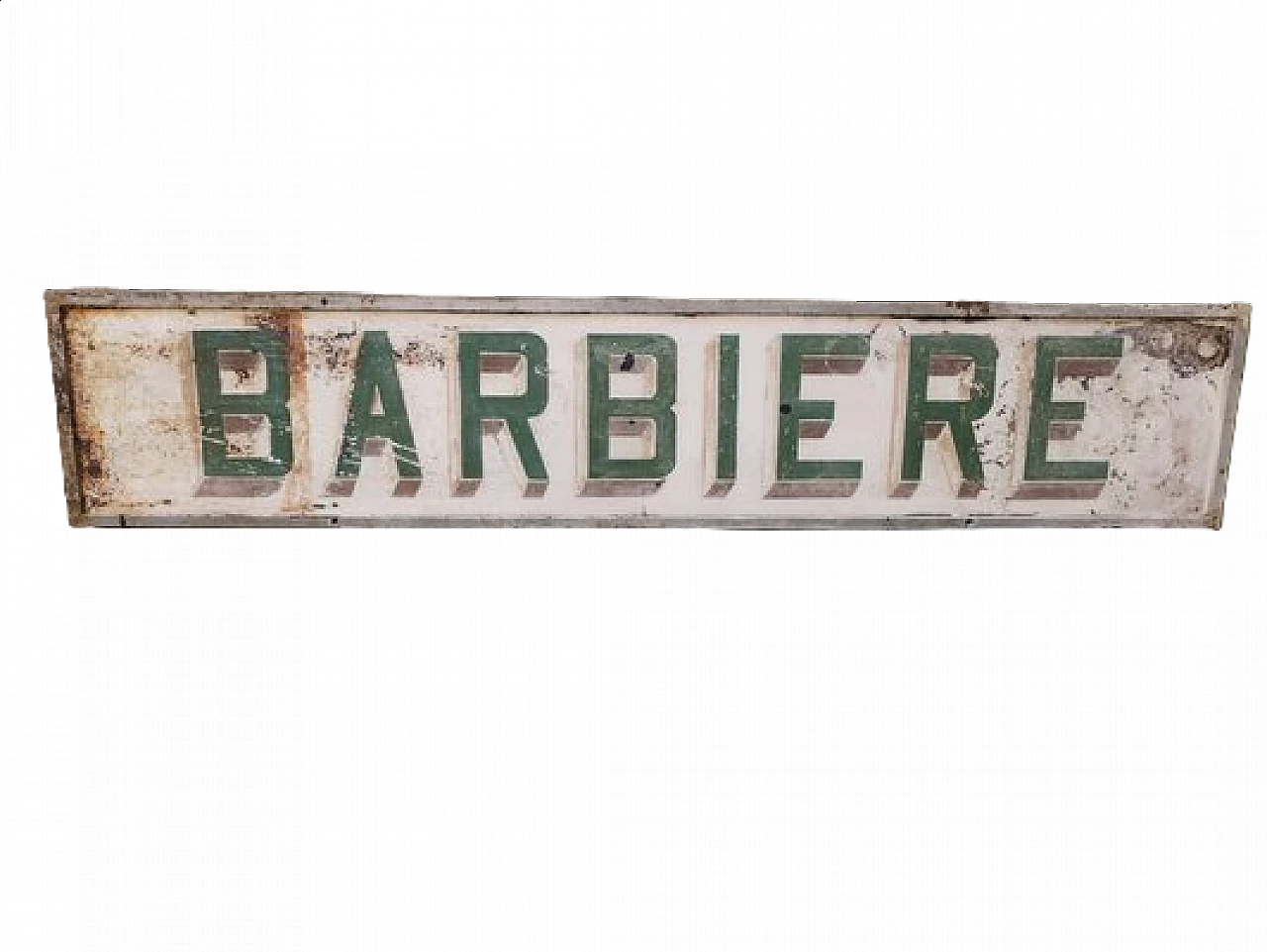 Insegna di barbiere in metallo, anni '40 7