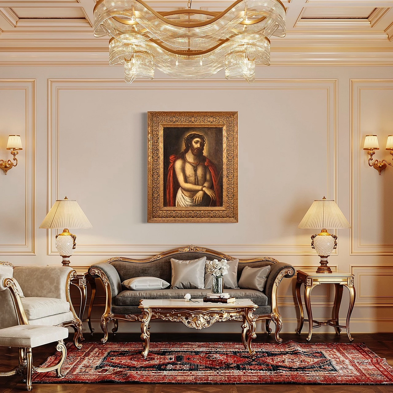 Ecce Homo painting, oil on canvas, 17th century 13