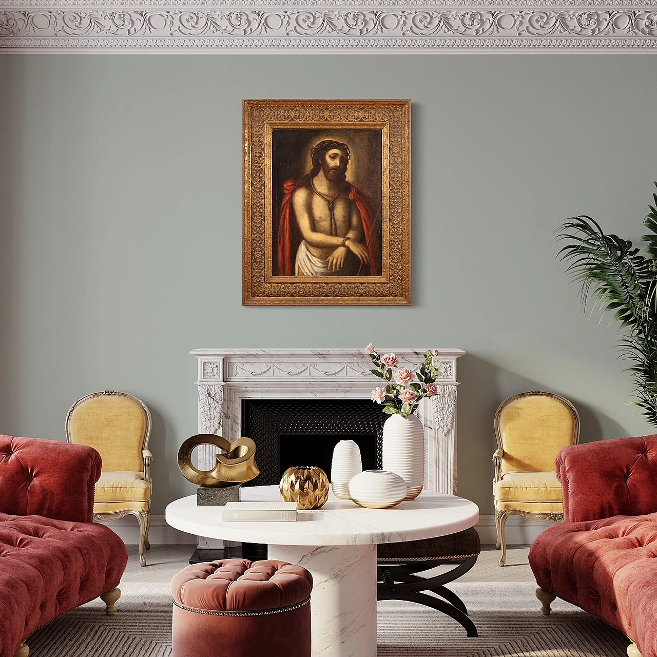 Ecce Homo painting, oil on canvas, 17th century 15