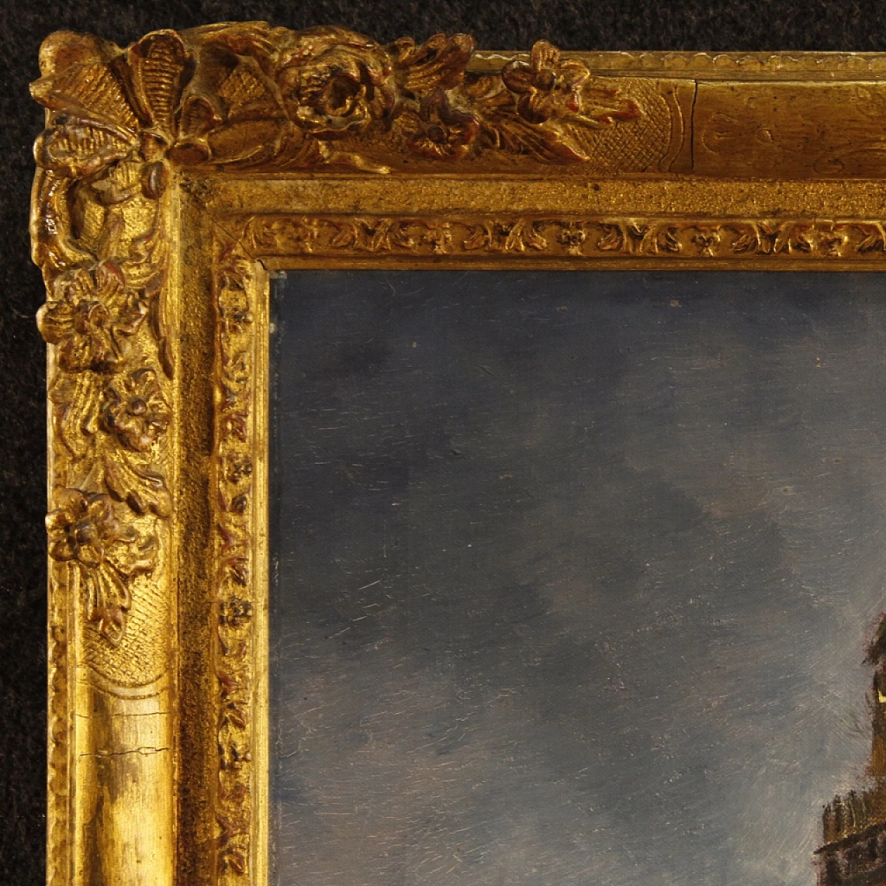 Dutch Impressionist-style painting of a view of a cathedral, oil on canvas, 1960s 9