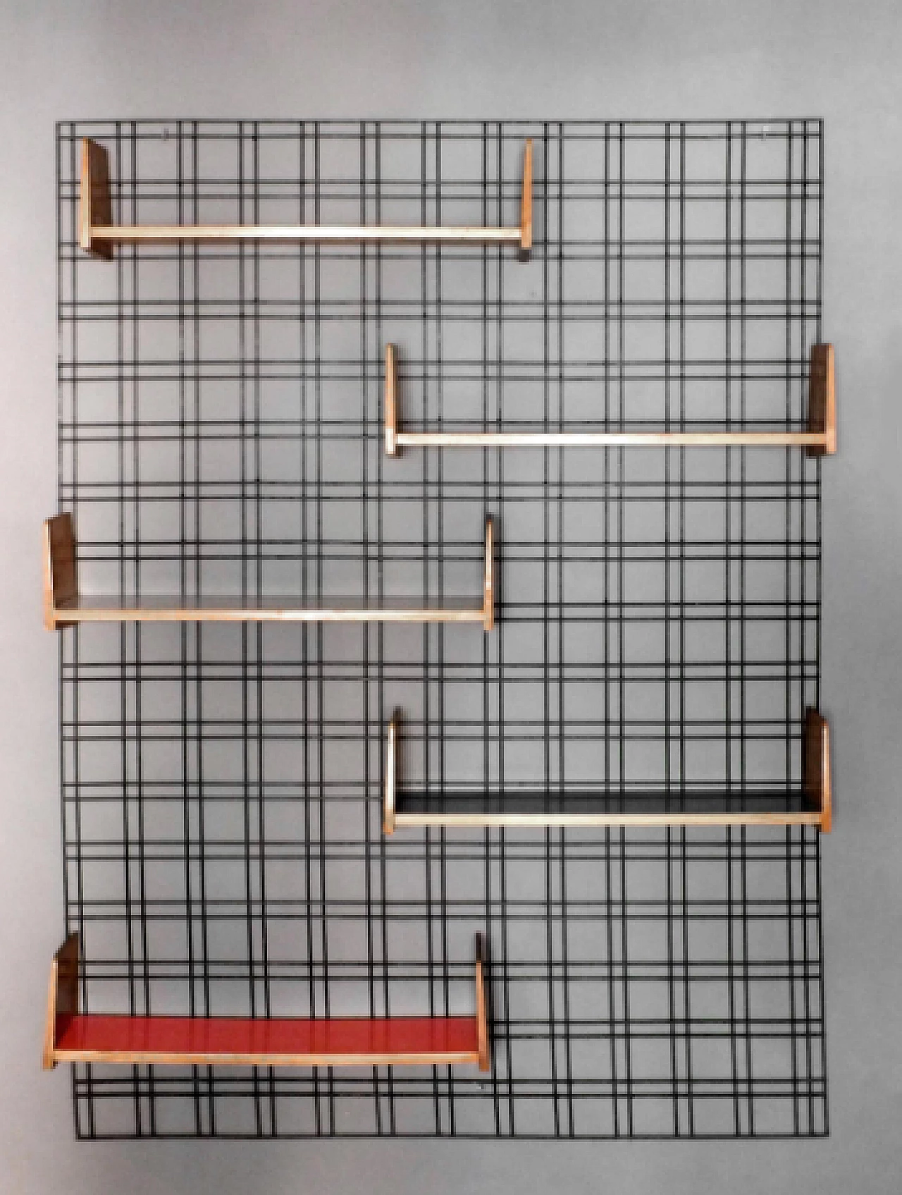 Iron bookcase with walnut shelves by Gio Ponti for PFR Studio, 1950s 3