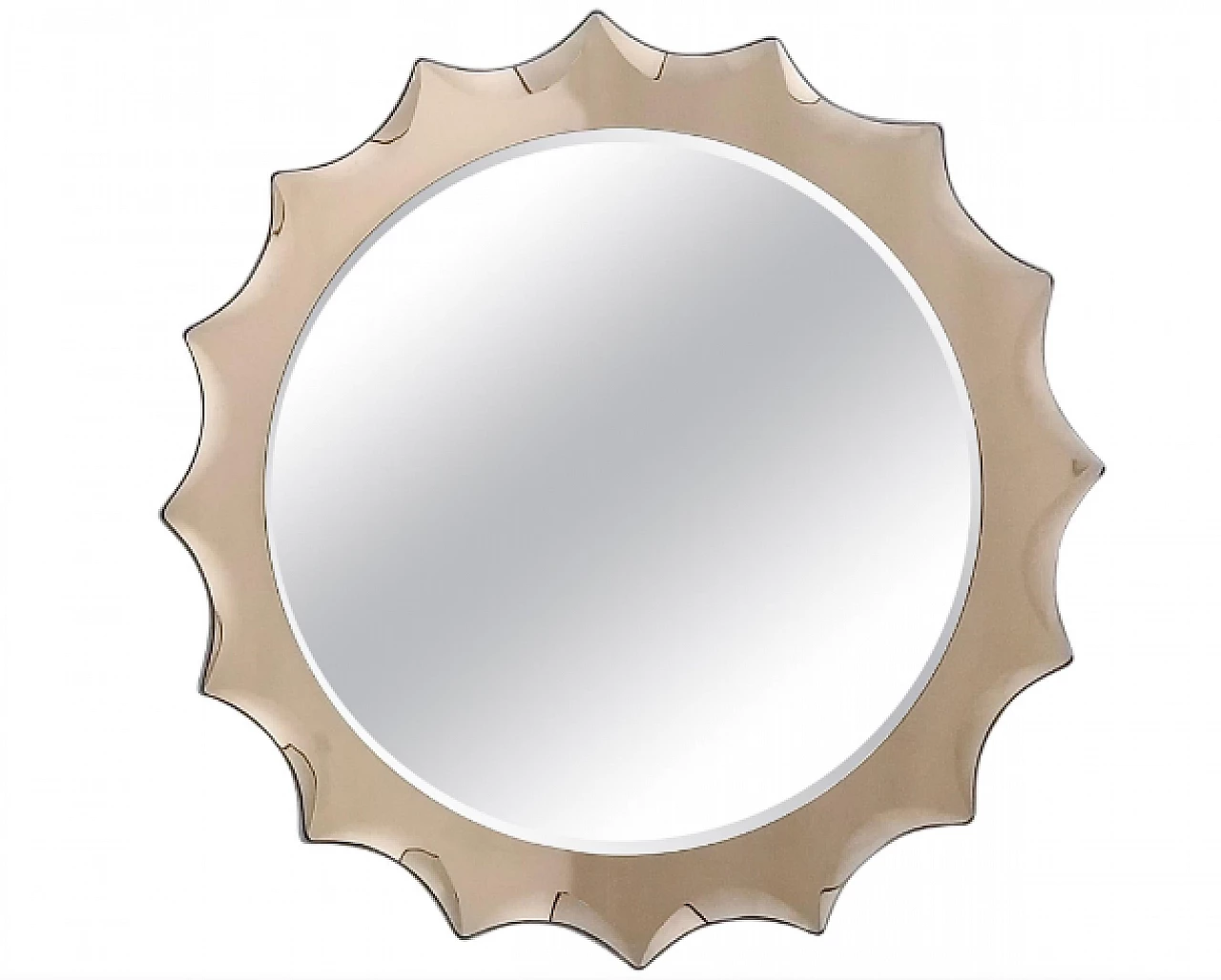 Sun-shaped wall mirror in the style of Cristal Art, 1970s 1