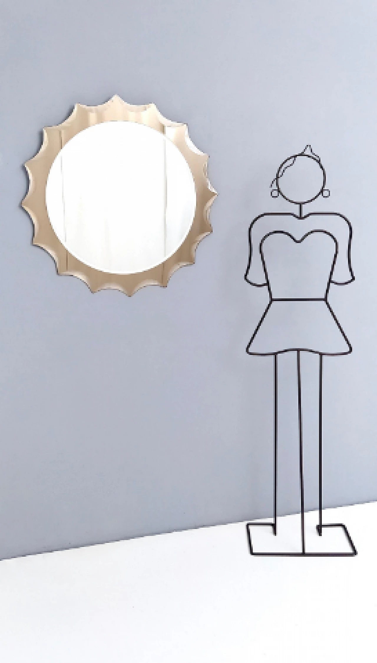 Sun-shaped wall mirror in the style of Cristal Art, 1970s 2