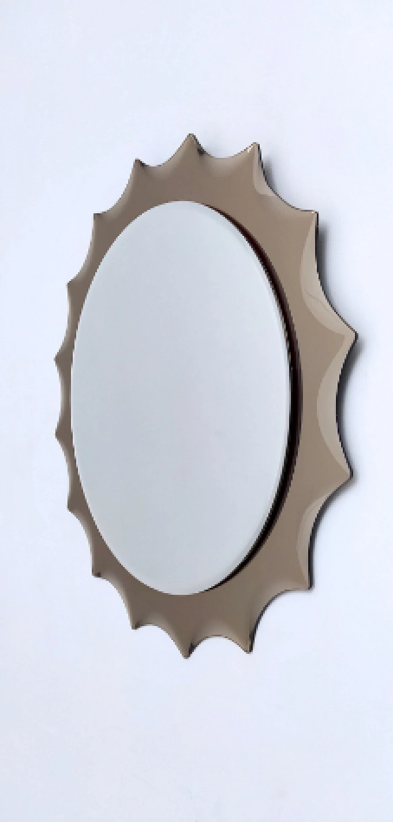 Sun-shaped wall mirror in the style of Cristal Art, 1970s 5