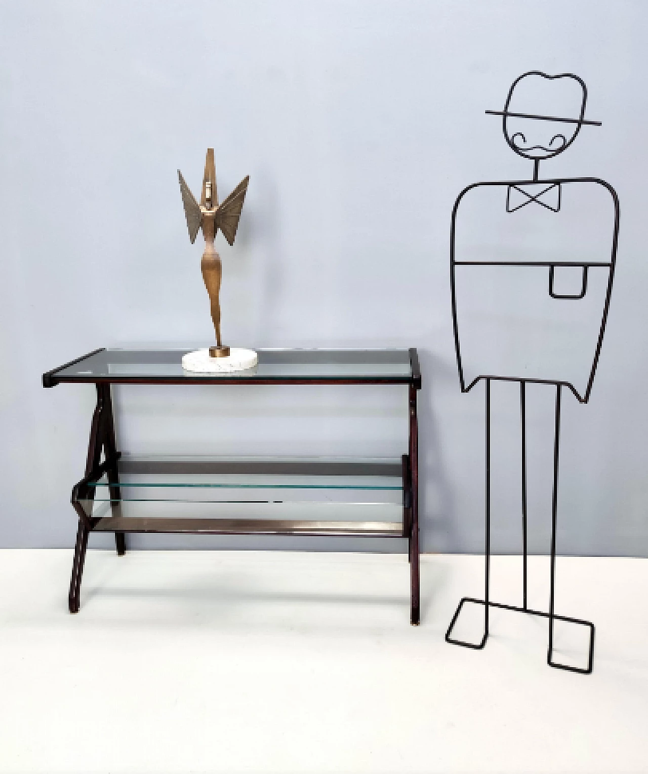 Brass Winged Victory sculpture with marble base, 1950s 2