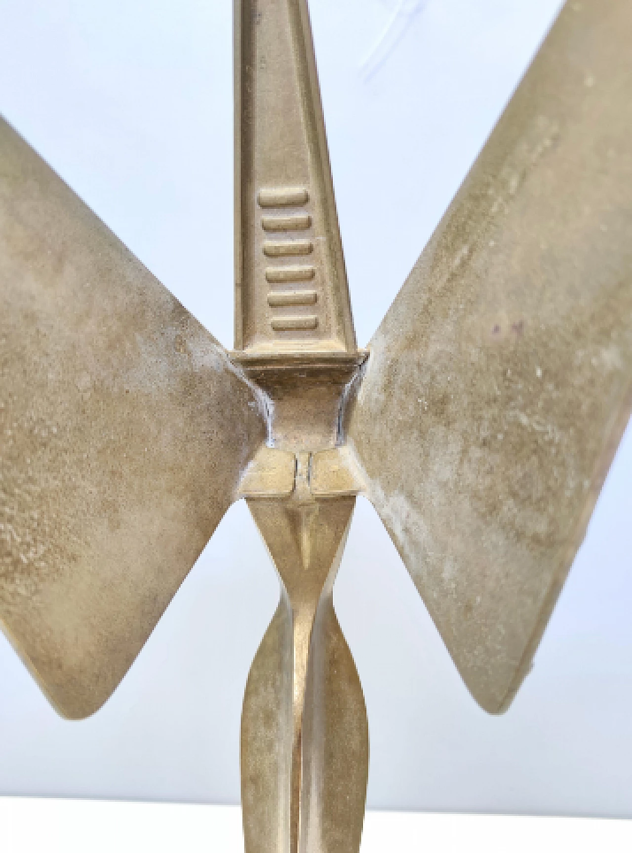 Brass Winged Victory sculpture with marble base, 1950s 8
