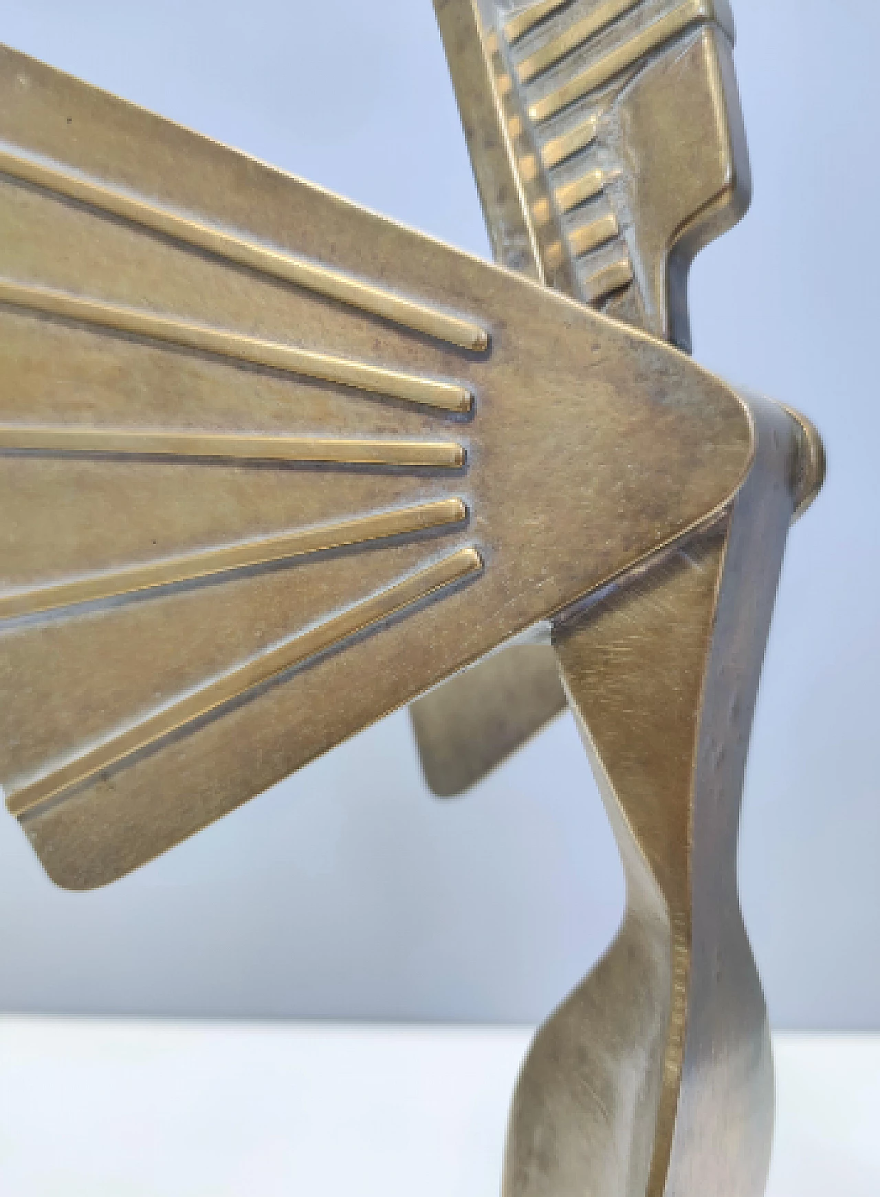 Brass Winged Victory sculpture with marble base, 1950s 9