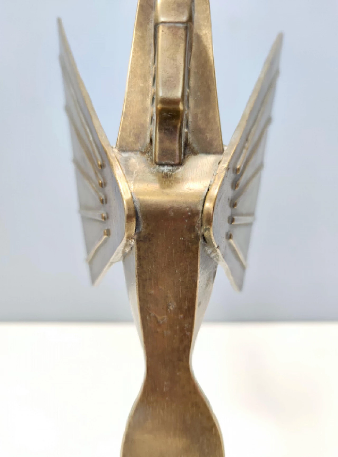 Brass Winged Victory sculpture with marble base, 1950s 10