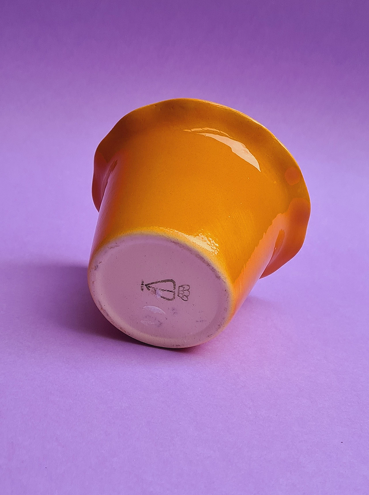 Vasetto in ceramica arancione di Pozzi Ceramiche Gallarate, anni '50 5