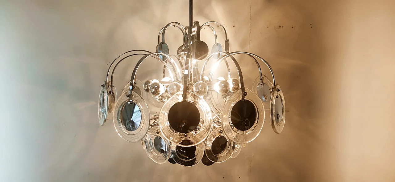 Steel and Murano glass 12-light chandelier by Sciolari, 1960s 10