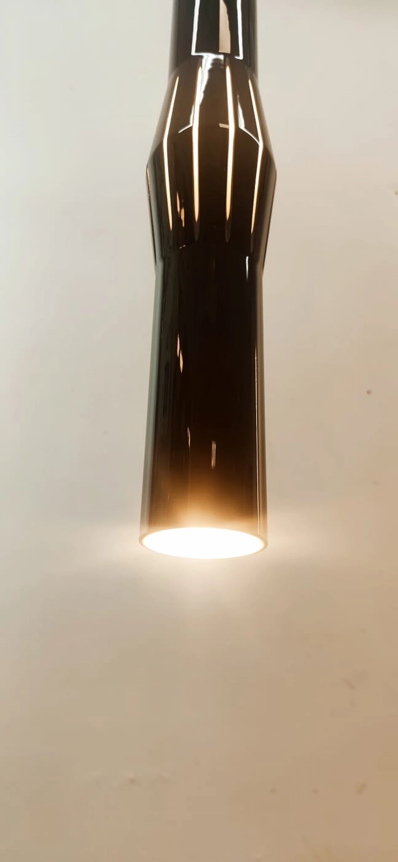 Pair of black Murano glass hanging lamps, 1980s 8
