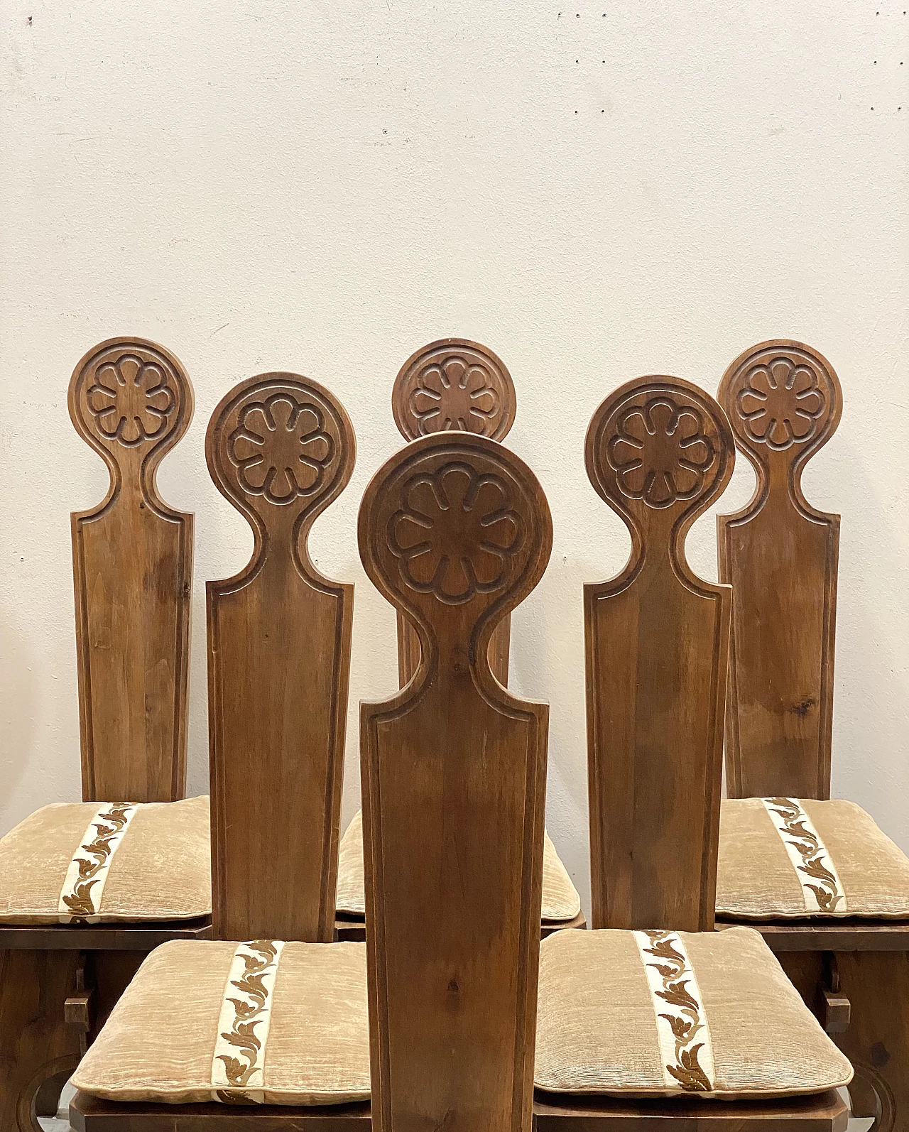 6 Walnut chairs, 1960s 11