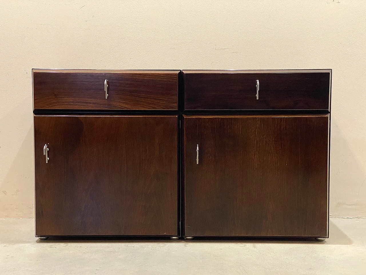 Credenza in palissandro e acciaio di Vittorio Introini per Saporiti, anni '70 6