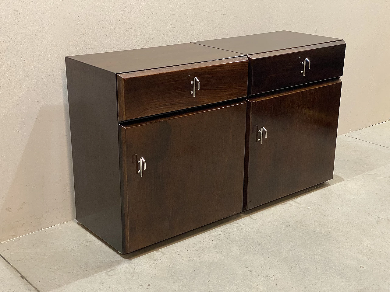 Credenza in palissandro e acciaio di Vittorio Introini per Saporiti, anni '70 8