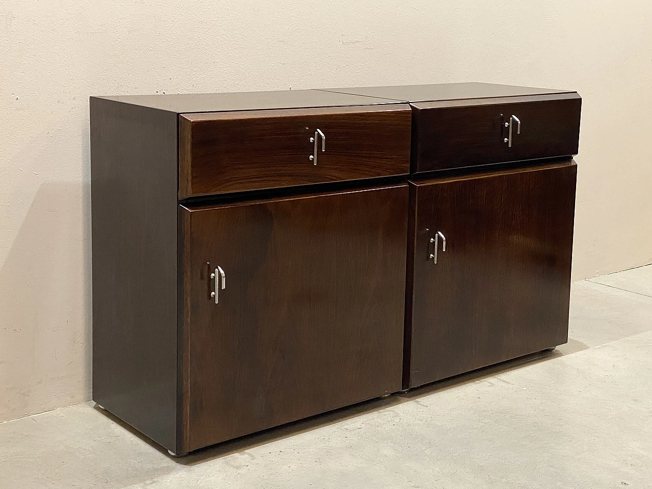 Credenza in palissandro e acciaio di Vittorio Introini per Saporiti, anni '70 9