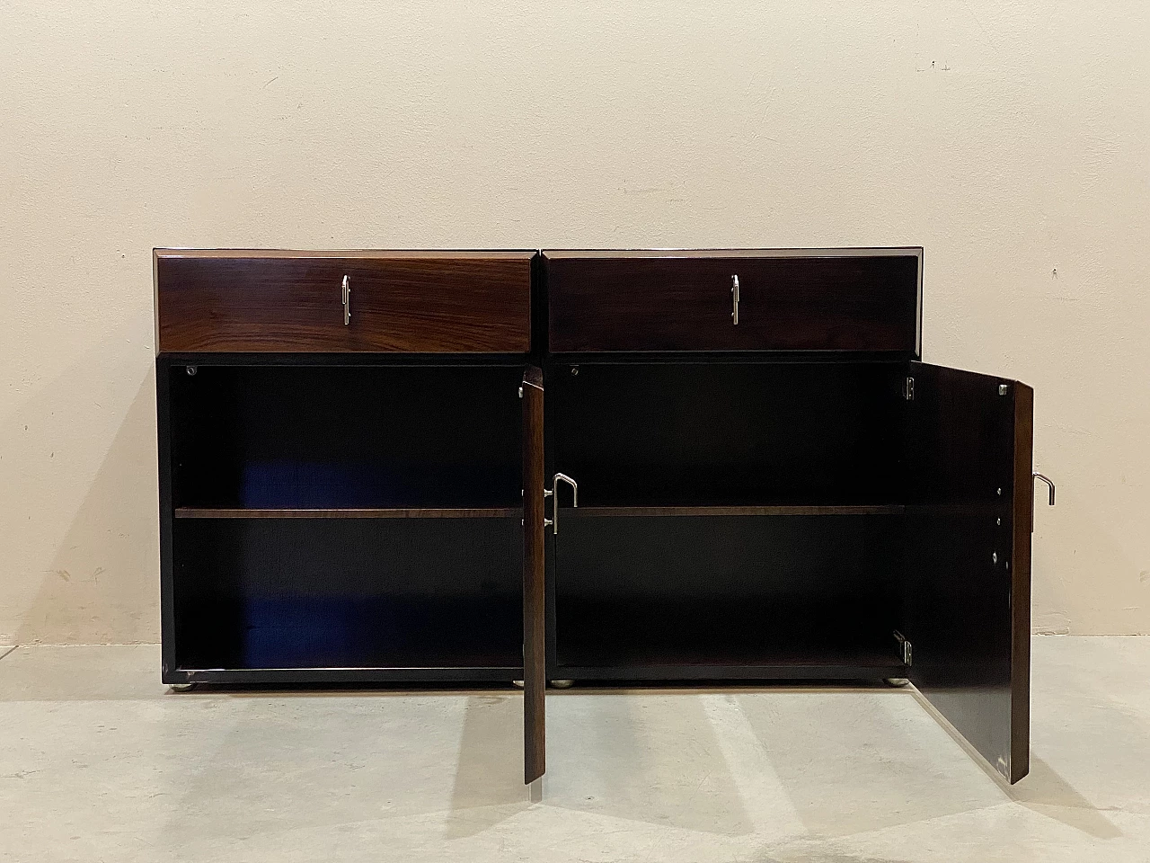 Rosewood and steel sideboard by Vittorio Introini for Saporiti, 1970s 13