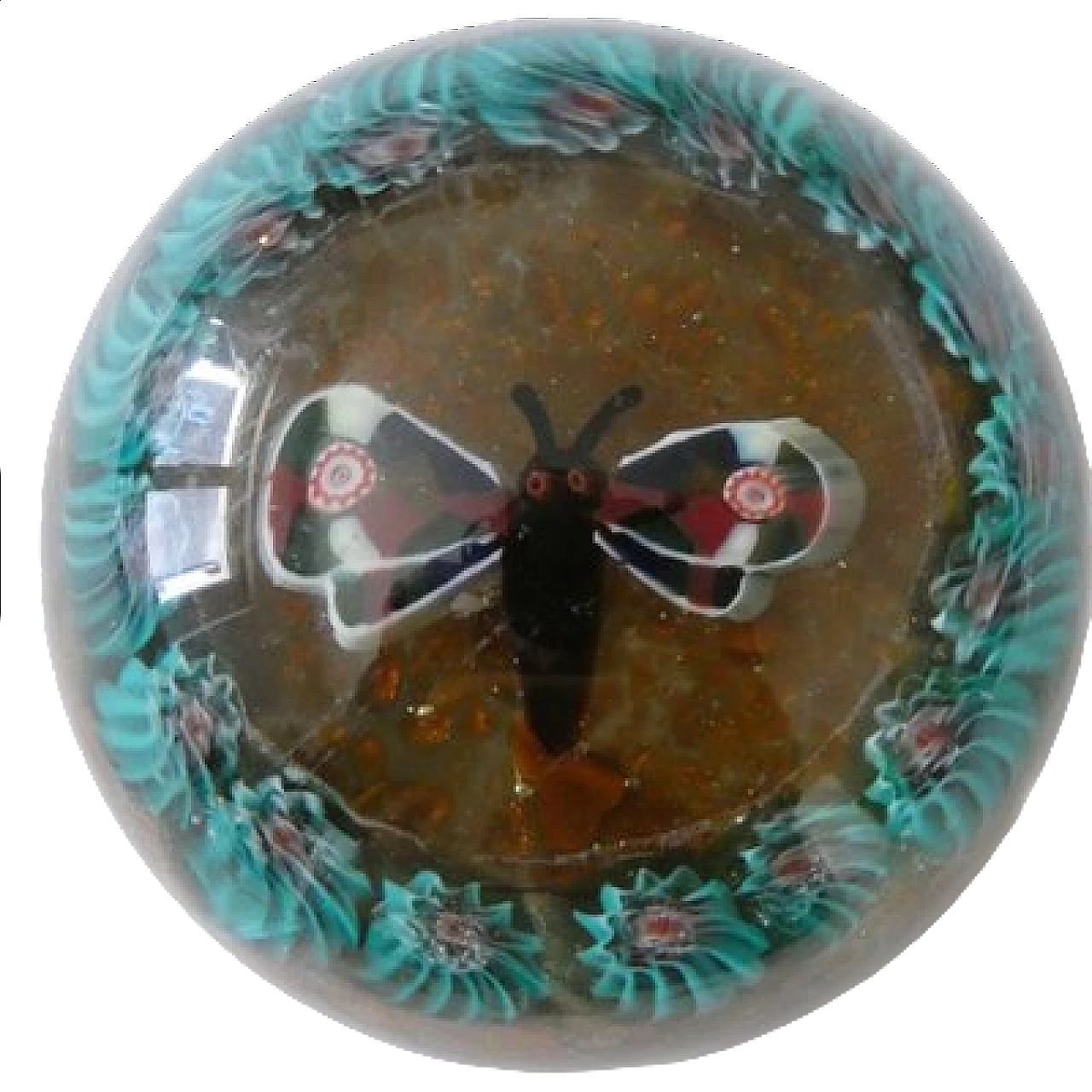 Fermacarte in vetro di Murano con farfalla attribuito ai Fratelli Toso, anni '20 8