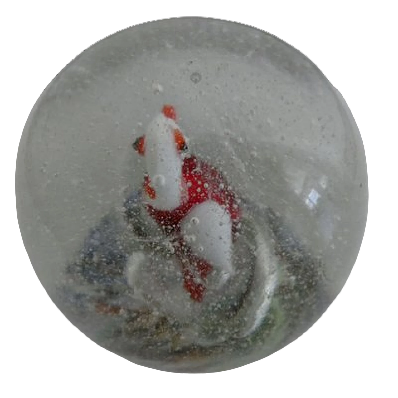 Fermacarte in vetro di Murano con pinguino e fiocchi di neve, anni '20 7