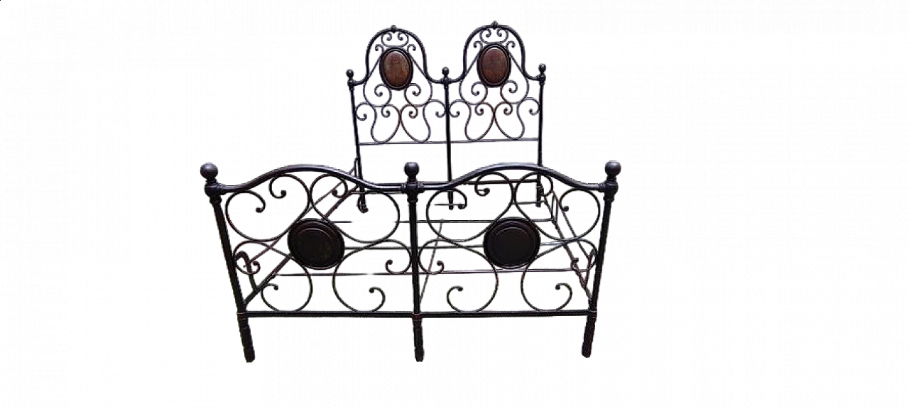 Iron double bed, early 20th century 8