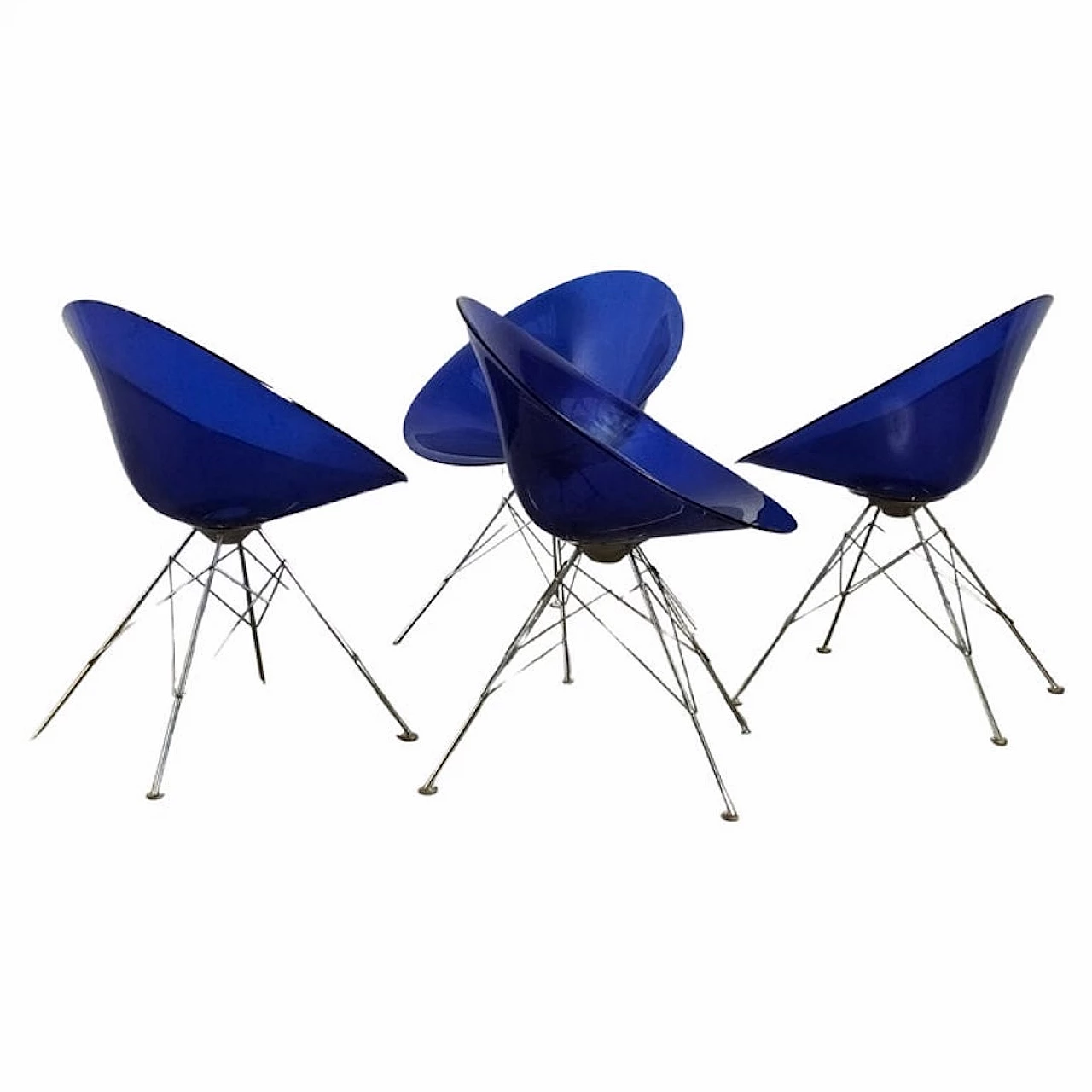 4 Eros chairs by Philippe Starck for Kartell, 1990s 1