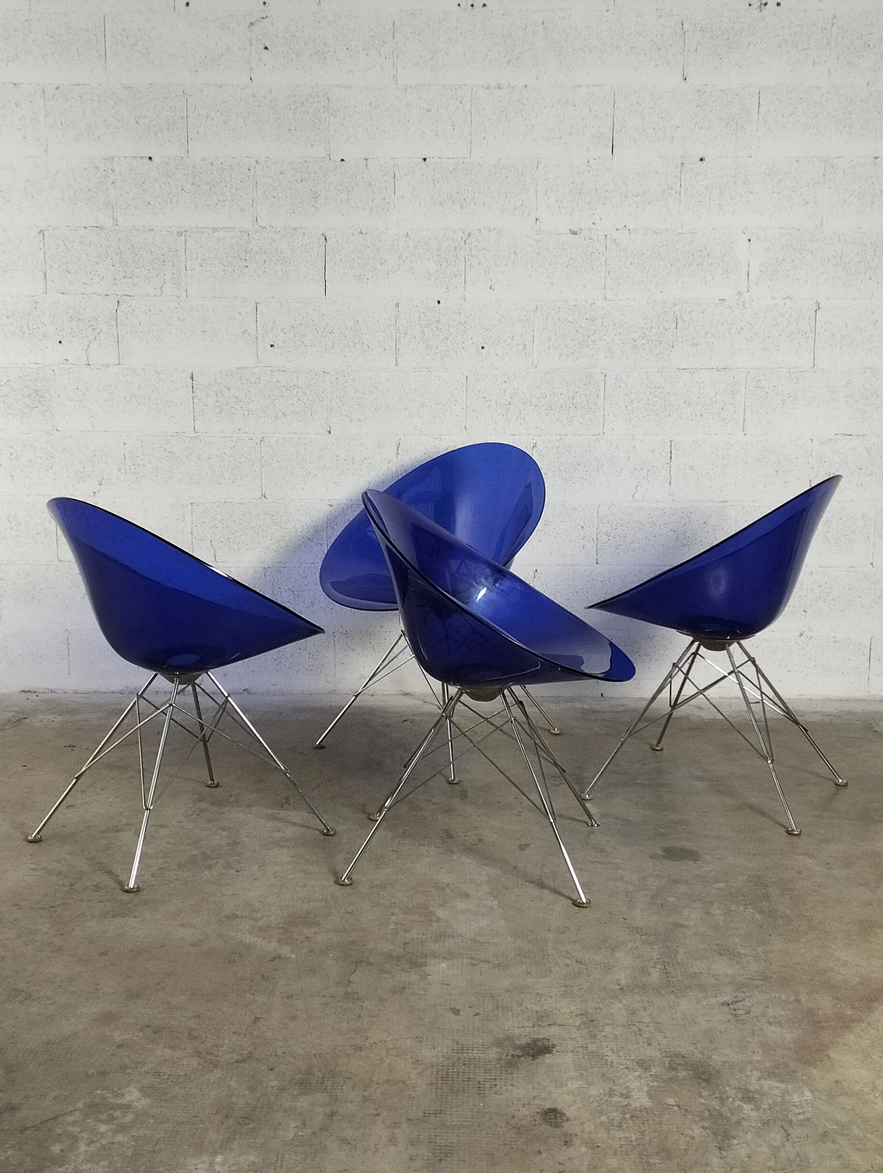 4 Eros chairs by Philippe Starck for Kartell, 1990s 3