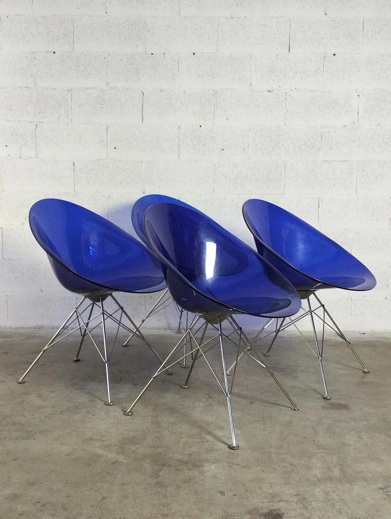 4 Eros chairs by Philippe Starck for Kartell, 1990s 4