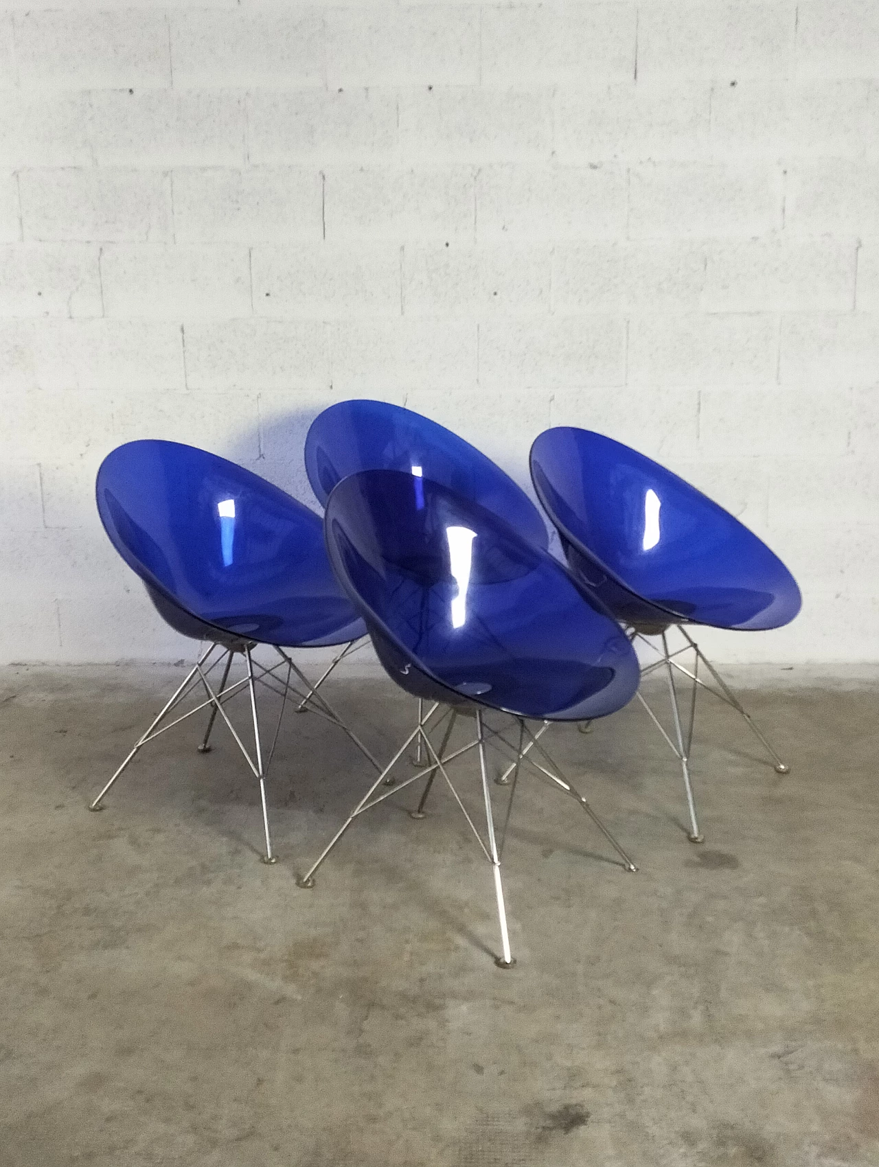 4 Eros chairs by Philippe Starck for Kartell, 1990s 5