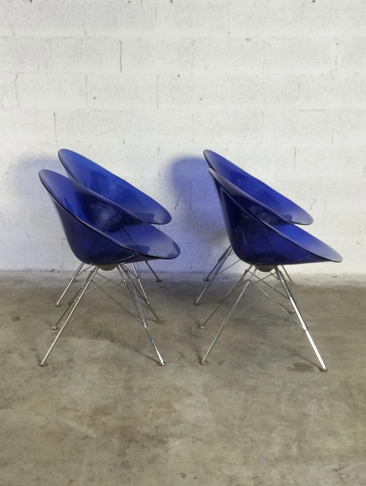 4 Eros chairs by Philippe Starck for Kartell, 1990s 6