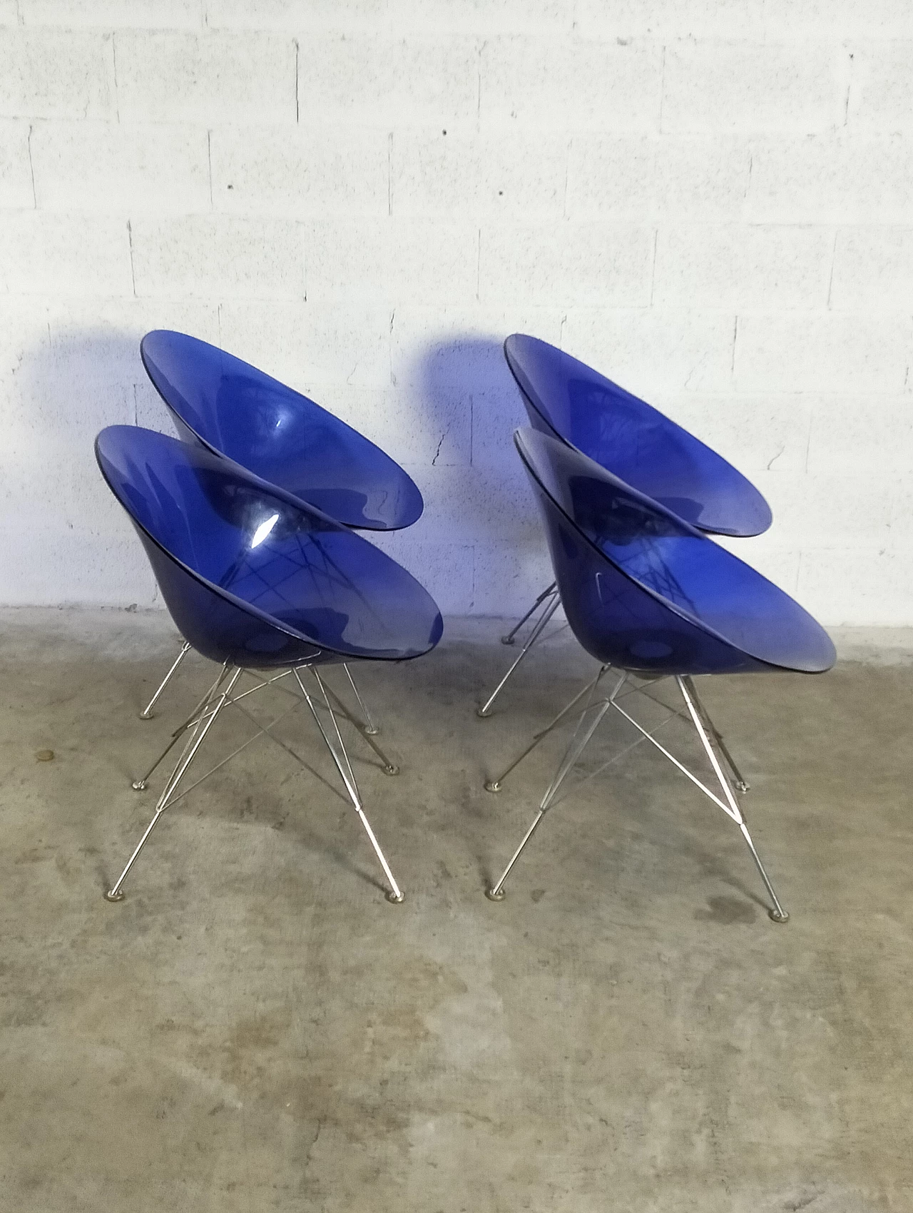 4 Eros chairs by Philippe Starck for Kartell, 1990s 7