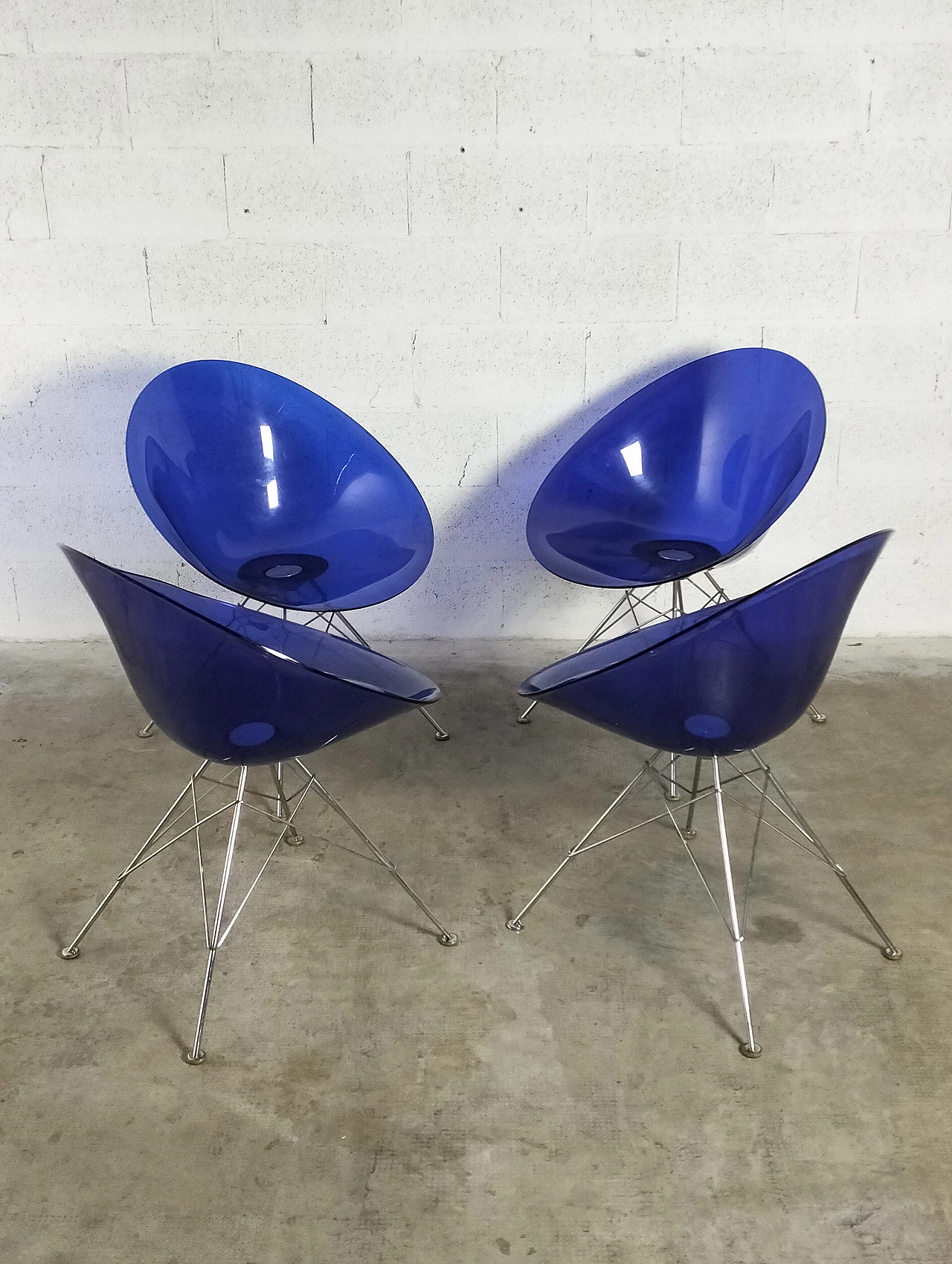 4 Eros chairs by Philippe Starck for Kartell, 1990s 8