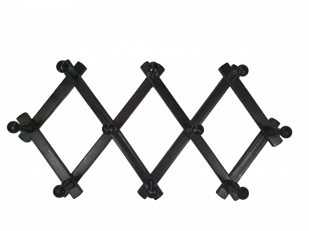 Appendiabiti allungabile in legno, anni '80 7