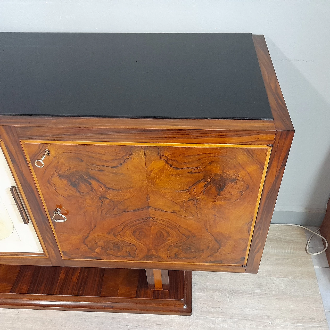 Art Deco sideboard in rosewood and parchment, 1940s 10