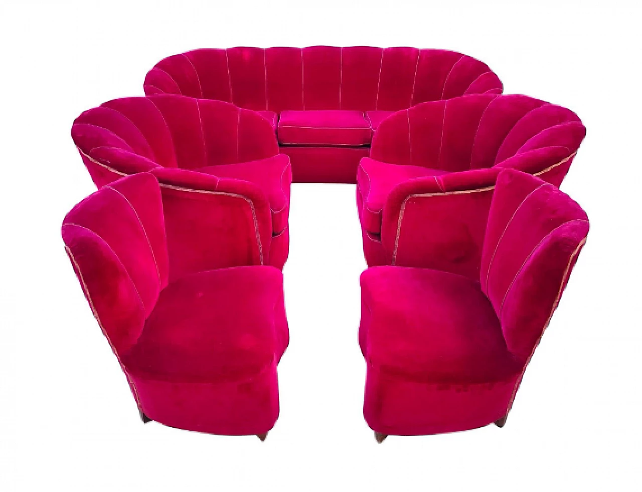 4 Armchairs and sofa by Gio Ponti for Casa & Giardino, 1940s 1