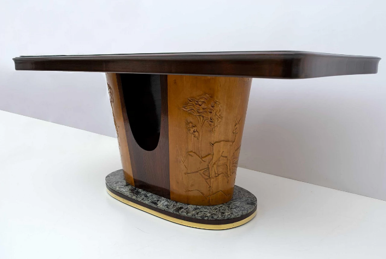 Art Deco maple, marble and glass table by Vittorio Dassi, 1950s 12